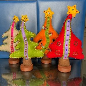 Whimsical Felt Christmas Trees